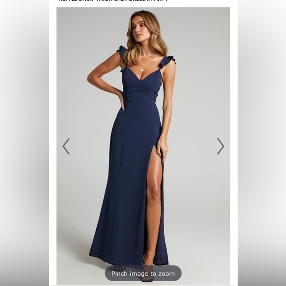 Showpo More than this midi dress in navy blue sz 0 - Picture 4 of 10